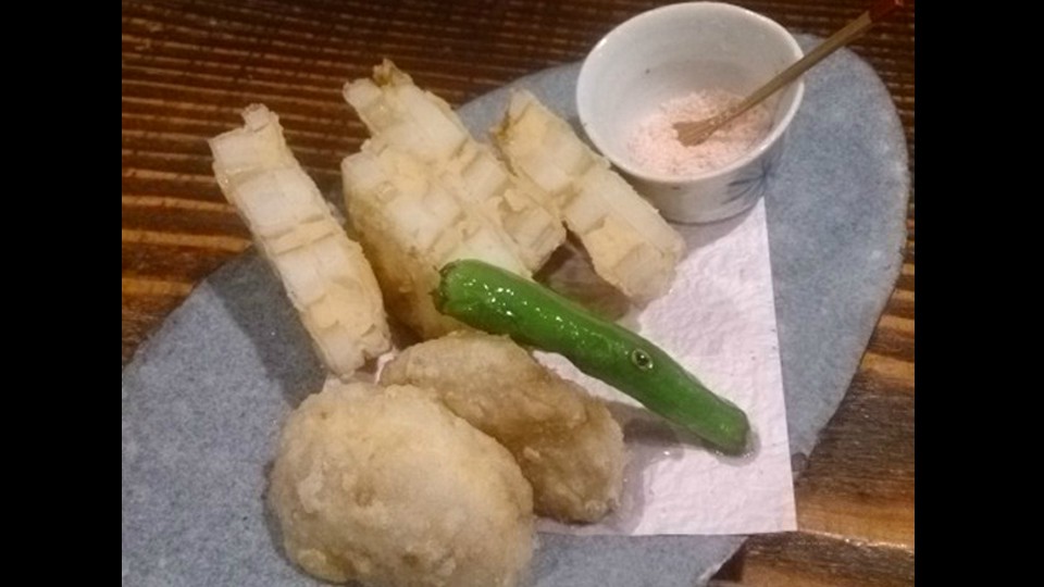 fried lotus root with shrimp